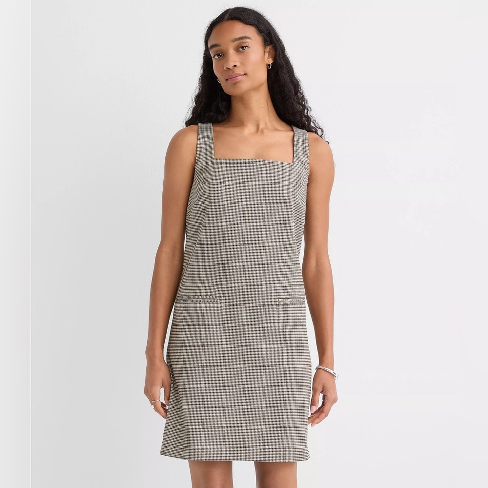 Loft tweed Square Neck Mini Pocket Dress